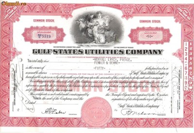 653 Actiuni -Gulf States Utilities Company -seria NC/O 5519 foto