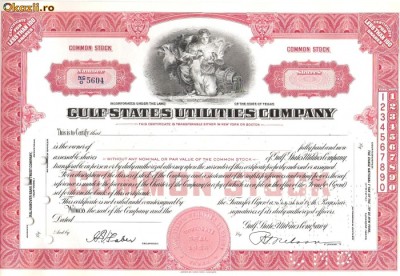 658 Actiuni -Gulf States Utilities Company -seria NC/O 5604 foto