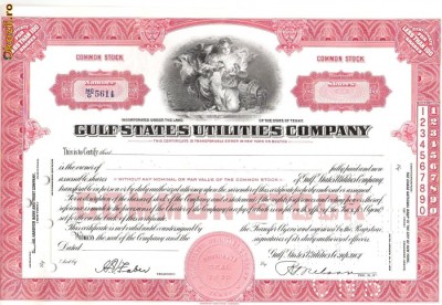 668 Actiuni -Gulf States Utilities Company -seria NC/O 5614 foto