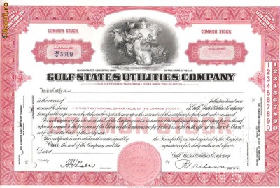 665 Actiuni -Gulf States Utilities Company -seria NC/O 5609 foto