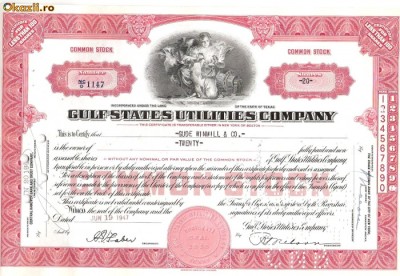 678 Actiuni -Gulf States Utilities Company -seria NC/O 1147 foto
