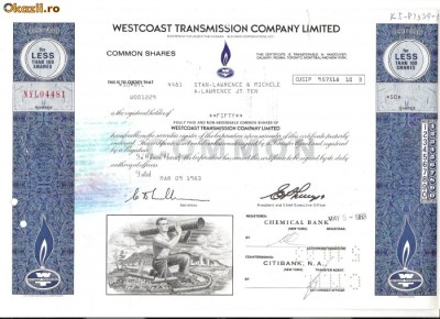 569 Actiuni -Westcoast Transmission Company Limited-seriaNYL04481 foto
