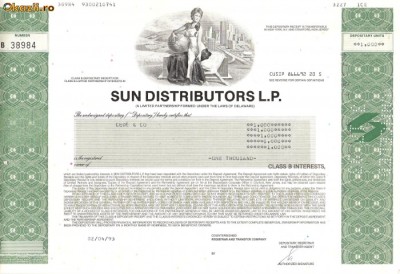 557 Actiuni -SUN DISTRIBUITORS L.P. -seria B 38984 foto