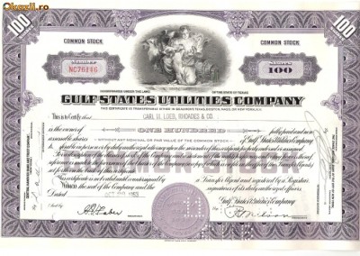702 Actiuni -Gulf States Utilities Company -seria NC76146 foto