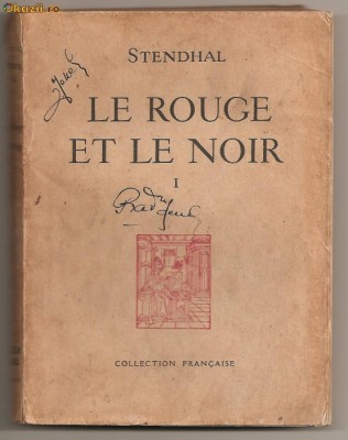 (C257) &amp;quot;LE ROUGE ET LE NOIR&amp;quot; , STENDHAL ; 1946, VOLUMUL I foto