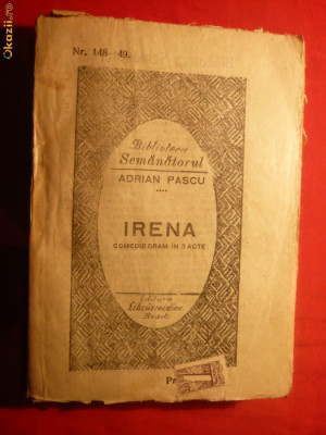 Adrian Pascu - Irena -Bibl.Semanatorul nr.148 -Arad 1926 foto