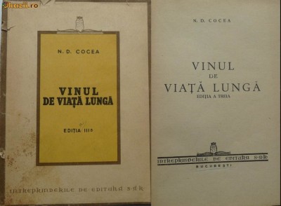 N.D. Cocea , Vinul de viata lunga , interbelica foto