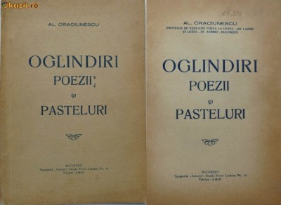 Al. Craciunescu , Oglindiri , Poezii si pasteluri , 1937,cu autograf foto