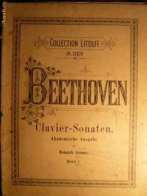 CAIET DE PARTITURI - SONATE PT. CLAVIER -BEETHOVEN foto