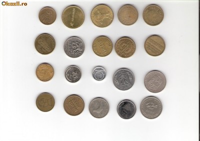 08 Lot interesant de monede si jetoane (fise, token)(20 bucati) foto