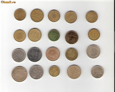 96 Lot interesant de monede si jetoane (fise, token)(20 bucati) foto
