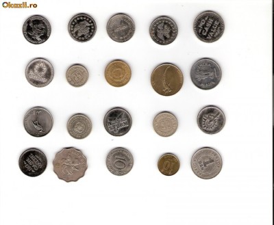 34 Lot interesant de monede si jetoane (fise, token)(20 bucati) foto
