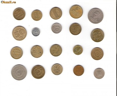 50 Lot interesant de monede si jetoane (fise, token)(20 bucati) foto