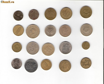 95 Lot interesant de monede si jetoane (fise, token)(20 bucati) foto