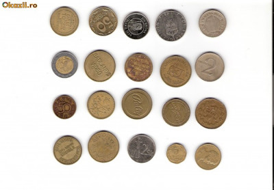 01 Lot interesant de monede si jetoane (fise, token)(20 bucati) foto