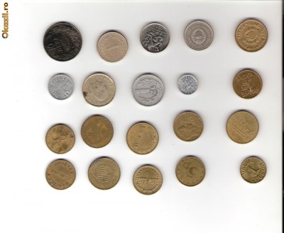 38 Lot interesant de monede si jetoane (fise, token)(20 bucati) foto