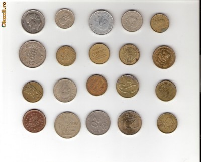 85 Lot interesant de monede si jetoane (fise, token)(20 bucati) foto