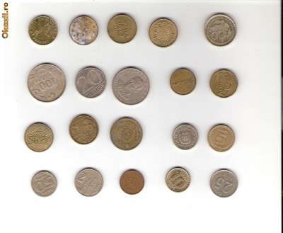 57 Lot interesant de monede si jetoane (fise, token)(20 bucati) foto