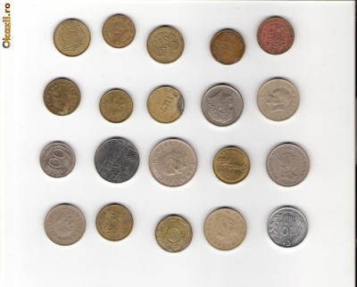 78 Lot interesant de monede si jetoane (fise, token)(20 bucati) foto