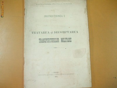 Instructiunea I Tratarea si decomptarea transp. militare foto