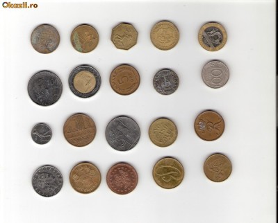 81 Lot interesant de monede si jetoane (fise, token)(20 bucati) foto