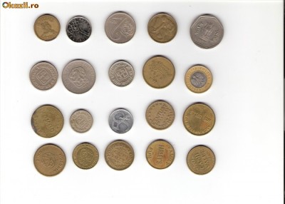 13 Lot interesant de monede si jetoane (fise, token)(20 bucati) foto