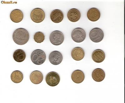 53 Lot interesant de monede si jetoane (fise, token)(20 bucati) foto