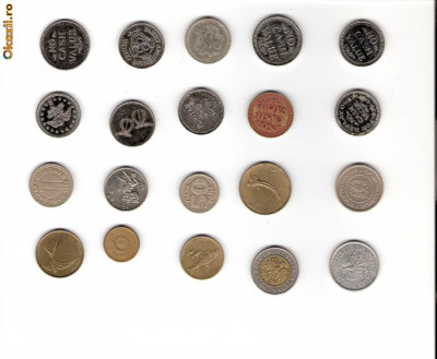 29 Lot interesant de monede si jetoane (fise, token)(20 bucati) foto
