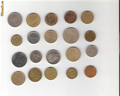 91 Lot interesant de monede si jetoane (fise, token)(20 bucati) foto