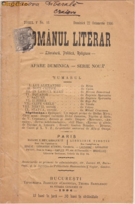 Revista Romanul Literar - 1906 foto