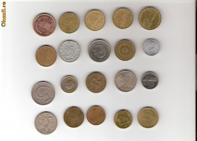 14 Lot interesant de monede si jetoane (fise, token)(20 bucati) foto