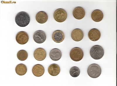 122 Lot interesant de monede si jetoane (fise, token)(20 bucati) foto