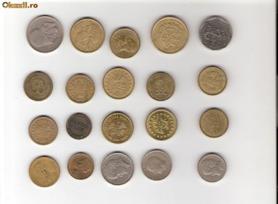 143 Lot interesant de monede si jetoane (fise, token)(20 bucati) foto