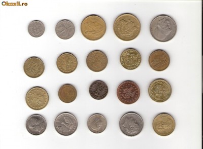 150 Lot interesant de monede si jetoane (fise, token)(20 bucati) foto