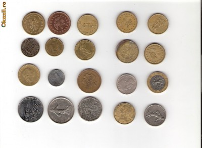 121 Lot interesant de monede si jetoane (fise, token)(20 bucati) foto
