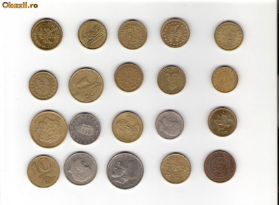114 Lot interesant de monede si jetoane (fise, token)(20 bucati) foto