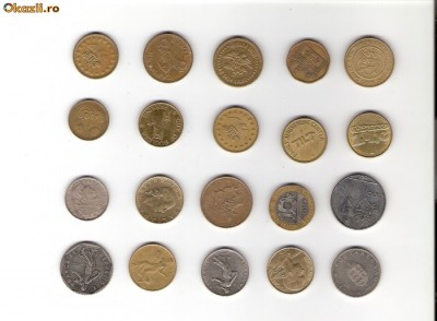 111 Lot interesant de monede si jetoane (fise, token)(20 bucati) foto