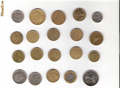 152 Lot interesant de monede si jetoane (fise, token)(20 bucati) foto