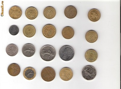 108 Lot interesant de monede si jetoane (fise, token)(20 bucati) foto