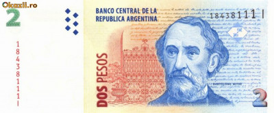 ARGENTINA █ bancnota █ 2 Pesos █ 2003- █ P-352 █ UNC █ necirculata foto