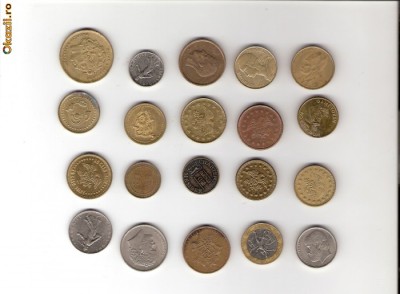 142 Lot interesant de monede si jetoane (fise, token)(20 bucati) foto