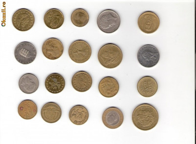 109 Lot interesant de monede si jetoane (fise, token)(20 bucati) foto