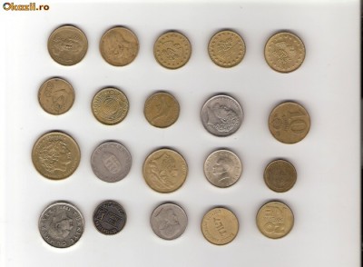 110 Lot interesant de monede si jetoane (fise, token)(20 bucati) foto