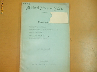 Ministerul afacerilor straine Personalul Buc. 1911 foto