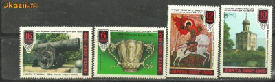 Rusia 1978 - ARTA VECHE, MONUMENTE ISTORICE, serie MNH, B3 foto