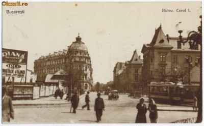 2298 - BUCURESTI, Carol Ave., tramway - old postcard - used foto