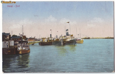 2310 - GALATI, harbor, ships - old postcard - unused foto