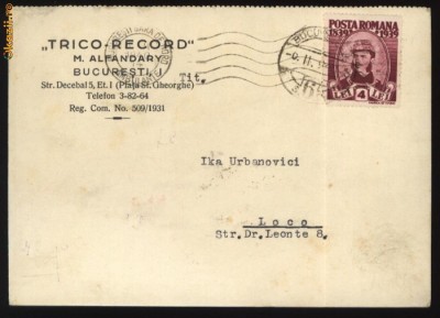 Trico Record M. Alfandary , CP circulata 1931 foto
