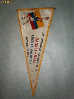 293 Fanion Campionatul Sudamerican de Baschet -Columbia 1955 foto