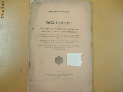 Regulament pentru aplicarea legii caselor imprumut 1915 foto